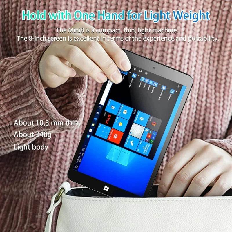 8 INCH Windows 10 Mini Tablet PC 64Bits x5-Z8300 Quad Core 8GB RAM 128GB ROM HD-MI Port 1280 x 800IPS Dual Cameras Gift Tempered - Price Value Store