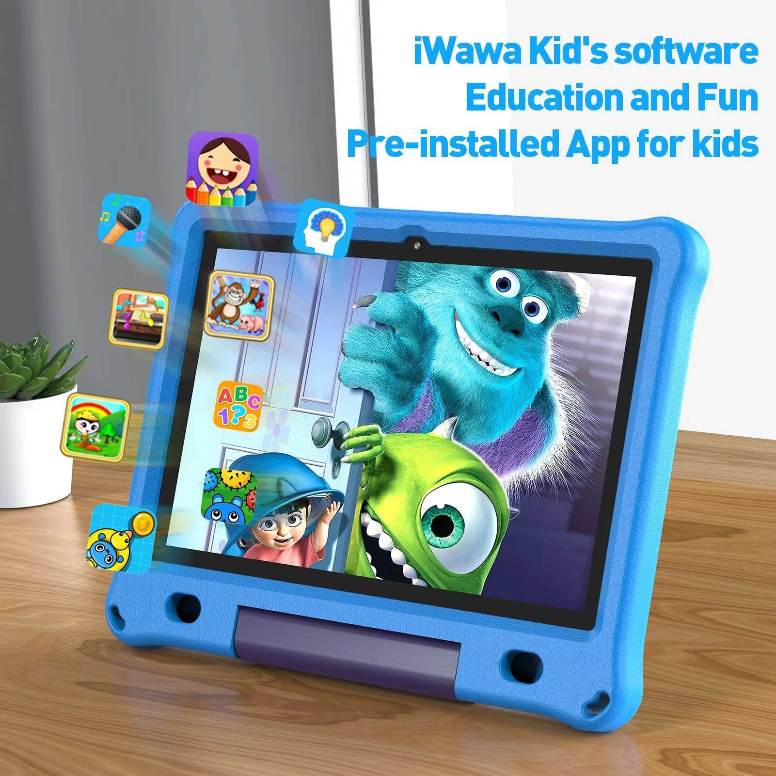 Pritom 10.1 Inch Kids Tablet Android 12 WIFI 6 Quad Core Processor 3GB RAM 64GB ROM YouTube with EVA Protective Case - Price Value Store