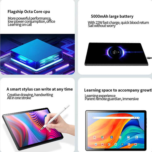 BDF TAB Android 13 Tablet, 10.1 Inch, Octa-Core, 5G WiFi, 64GB, 5000mAh, HD IPS Display, Dual Camera, Bluetooth, FM, TYPE-C - Price Value Store