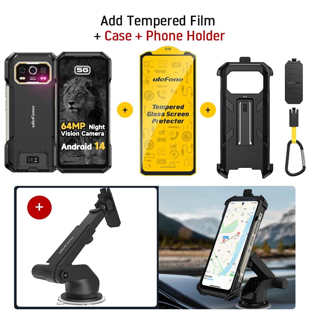 Ulefone Armor 27 Pro 5G Rugged Phone 10600mAh Smartphone 50MP Camera 64MP Night Android 14 Up to 24GB+256GB NFC Waterproof Phone - Price Value Store