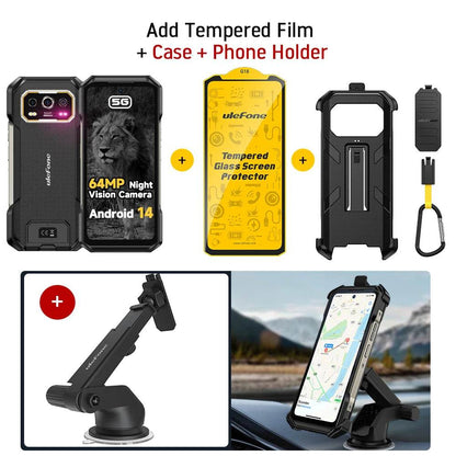 Ulefone Armor 27 Pro 5G Rugged Phone 10600mAh Smartphone 50MP Camera 64MP Night Android 14 Up to 24GB+256GB NFC Waterproof Phone - Price Value Store
