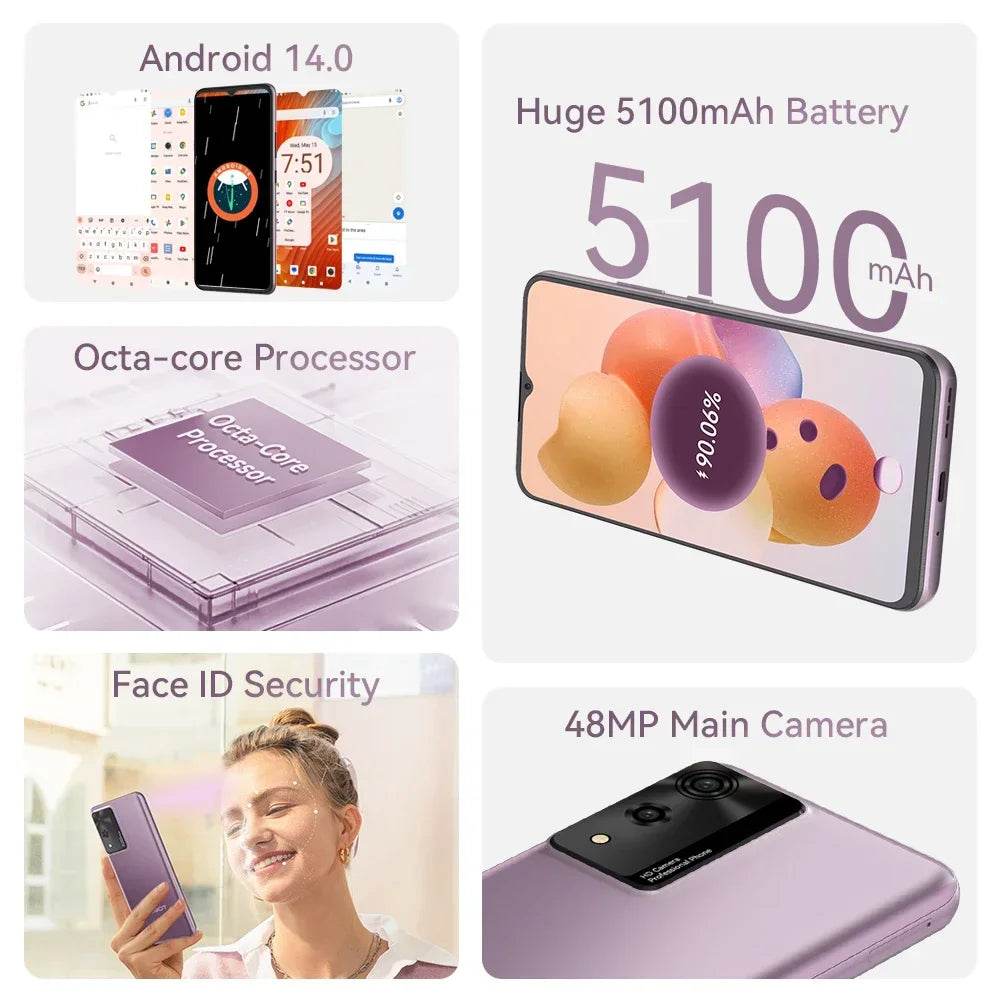 Android Smartphone Cubot A10, 12GB RAM (4GB+8GB), 128GB ROM, Octa-core, 6.56-Inch 90Hz Screen, 5100mAh, 48MP, 5G WiFi, 4G Phone - Price Value Store