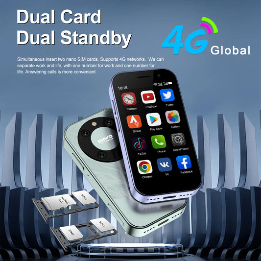 Global Version KING9000 4G Mini Smartphone 3.0 " Dual SIM 16GB+2GB Android 10.0 Google Play Small Mobile Phone Face Recognition