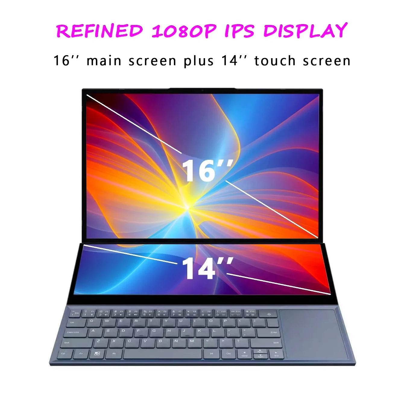 Dual-screen E-sports Laptop I7 9750H Combination of a 16-inch Screen and a 14-inch Touchscreen Windows 11 Pro gaming laptop - Price Value Store
