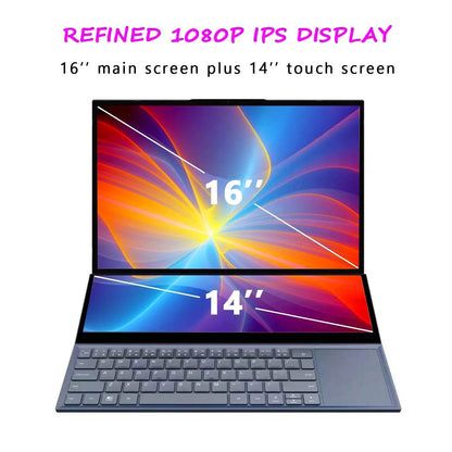 Dual-screen E-sports Laptop I7 9750H Combination of a 16-inch Screen and a 14-inch Touchscreen Windows 11 Pro gaming laptop - Price Value Store