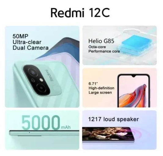 Global firmware Original Xiaomi Redmi 12C Smartphone HyperOS 1.0 5000mAh Battery Octa Core 50MP 6.71'' 4G Used Phone - Price Value Store