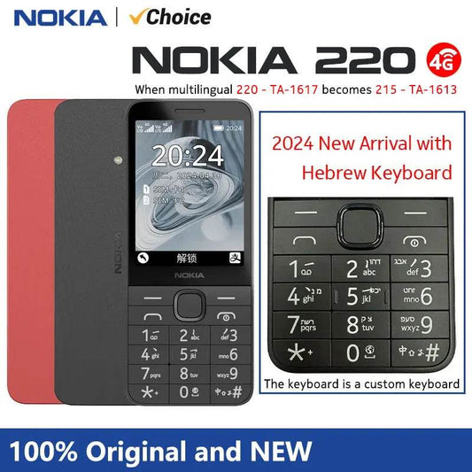 Original Nokia 215 2024 Version 220 4G Feature Phone 2.8 Inch Bluetooth FM Radio 1450mAh Bettery Mobile Phone Type-C Port - Price Value Store