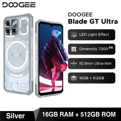 World Premiere DOOGEE Blade GT Ultra 5G Rugged Phone Dimensity 7300 6.72'' 16GB+512GB LED Light Effect Ultra-thin Smartphone - Price Value Store