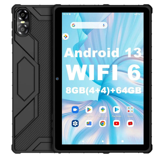 PRITOM 10 Inch Android 13 Tablet, 8(4+4)GB+64GB 1TB Expand, WiFi 6, Dual Box Speakers and Camera, BT5.0, with Mechanical Style C - Price Value Store