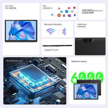 10 inch Android 14 Tablet, RK3326S 4-Core 4GB (2GB+2GB Expansion)RAM 32GB ROM, 10.1 Inch Tablet, - Price Value Store