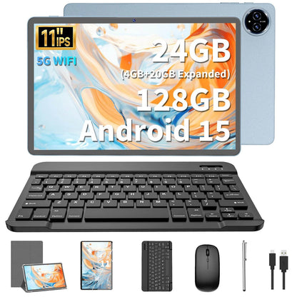 2025 Relndoo 11 Inch Android 15 Tablet , 24GB(4+20 Expanded) RAM+128GB ROM, IPS HD Screen, 5G WiFi, T615 Processor, GPS, Type C - Price Value Store