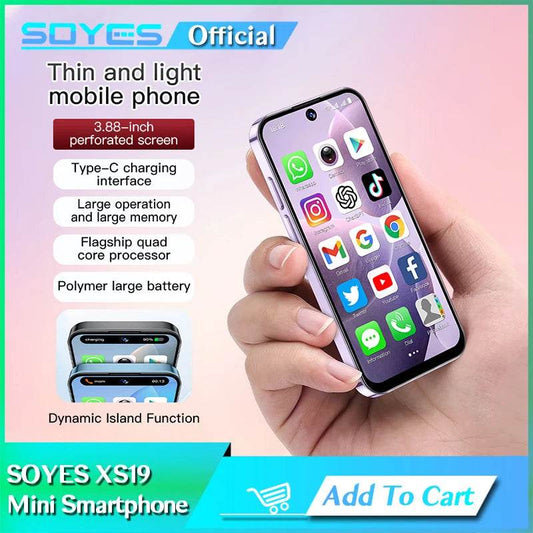 SOYES XS19 3.88in Mini Smartphone 2GB RAM 16GB ROM Android10.0 With Facial Recognition Dual SIM Standby 3G Network Small Phone - Price Value Store