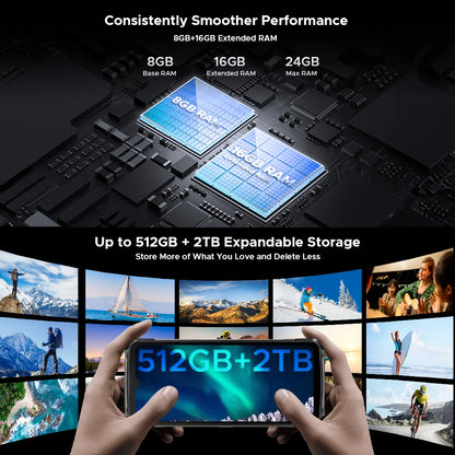 World Premiere DOOGEE S119 Rugged Phone 6.72" FHD+ IPS Screen 8GB 512GB 100MP AI Main Camera 10200mAh Battery 33W Android 14 NFC