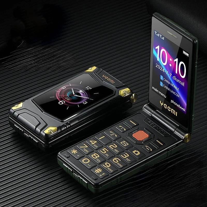 2G Outdoor Folding Senior Phone With Strong Battery Two Big Display Dual Sim Large Button SOS Key Speed Dial Loud Voice Phone - Price Value Store