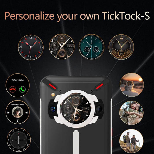Unihertz Ticktock-S Slim Rugged 5G Smartphone 8GB 256GB Cell Phone 5200mAh Dual Screen Mobile Phone 64MP Camera Dimensity 700 - Price Value Store