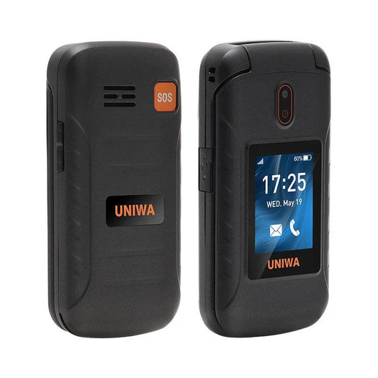 UNIWA V909T 4G Flip Phone Dual Screen Single Nano Cellphone Big Push-Button Mobile Phone for Elderly 2250mAh Russian Keyboard - Price Value Store