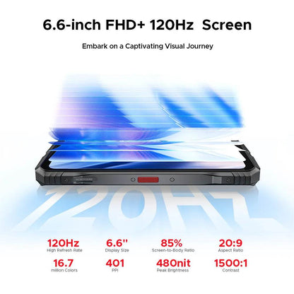 Global Version DOOGEE S118 Pro 5G Rugged Phone Dimensity 7050 10800mAh Battery 6.6'' FHD 120Hz 8GB RAM 512GB ROM Cell Phone NFC - Price Value Store