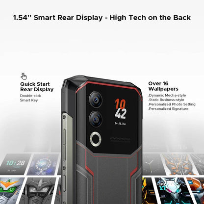 DOOGEE Blade20 Ultra Rugged Phone Global Version 1.54'' IPS Rear Display 8GB 512GB 10300mAh Battery 6.6'' Display Smartphone - Price Value Store