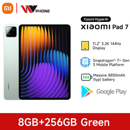Global Version Xiaomi Pad 7 Snapdragon 7+ Gen 3 Octa-core CPU Tablet 8850mAh 13MP Camera 11.2" 3.2K Display 144Hz 45W Charging