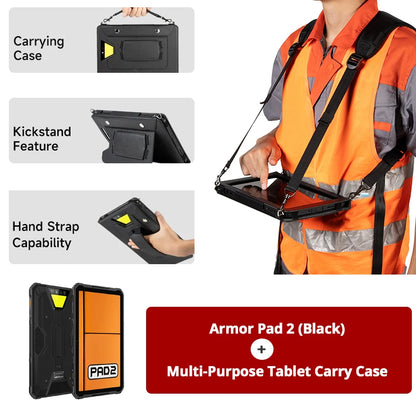 Ulefone Armor Pad 2 Rugged Tablet , 11" 2K , 18600 mAh ,IP68/IP69K Android 13 NFC GPS 4G Tablet Up to 16GB RAM 256GB ROM