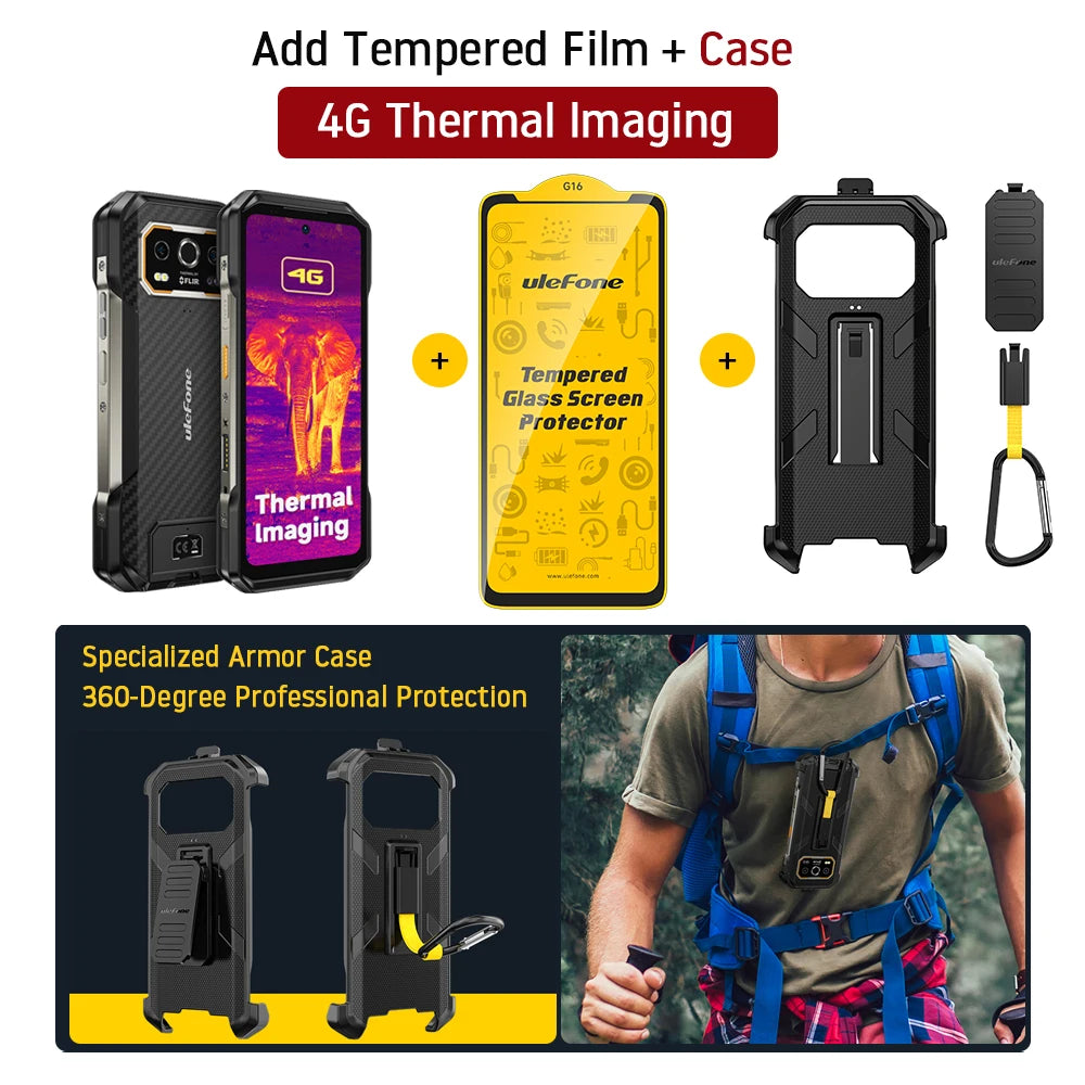 Ulefone Armor 27T 4G THERMAL BY FLIR® Rugged Phone 10600mAh Up to 24GB+256GB  6.78"FHD 120Hz Night Vision Android 14 Smartphone