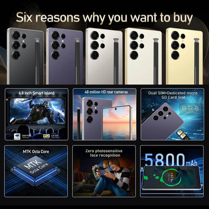 FUFFI S25 Pro Smartphone 5G Cellphones Android 12,6.8 inch Screen,12+512GB,24+48MP Mobile phone 5800mAh Google Play Store,Phone - Price Value Store