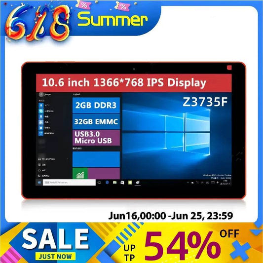 High-Quality 32Bits 10.6 Inch Windows 10 Tablets Z8300 Quad Core CPU 2GB RAM 32GB ROM 1366 x 768 IPS Dual Cameras USB 3.0 6600mA - Price Value Store
