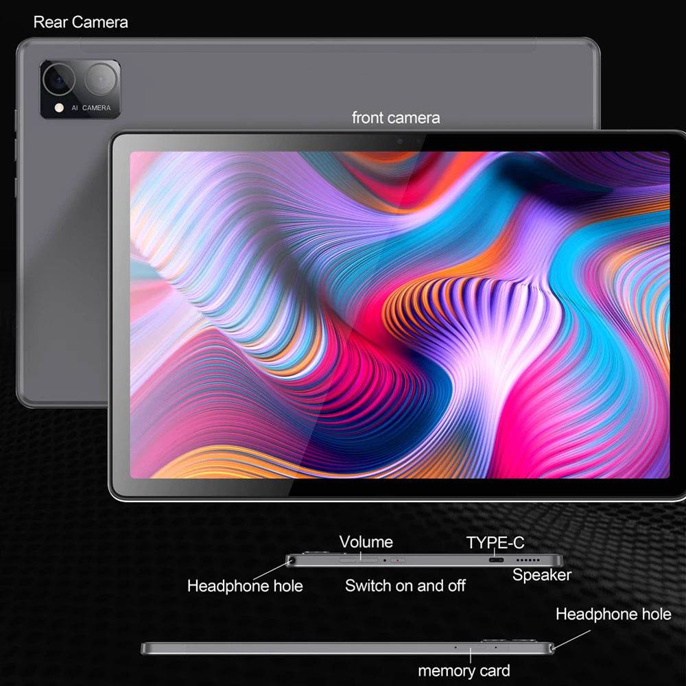 Original BDF P60 Tablet Pc 10.1 Inch 8GB RAM 256GB ROM Android 12 Octa Core 3G 4G LTE Internet WiFi Internet BT Global Version - Price Value Store