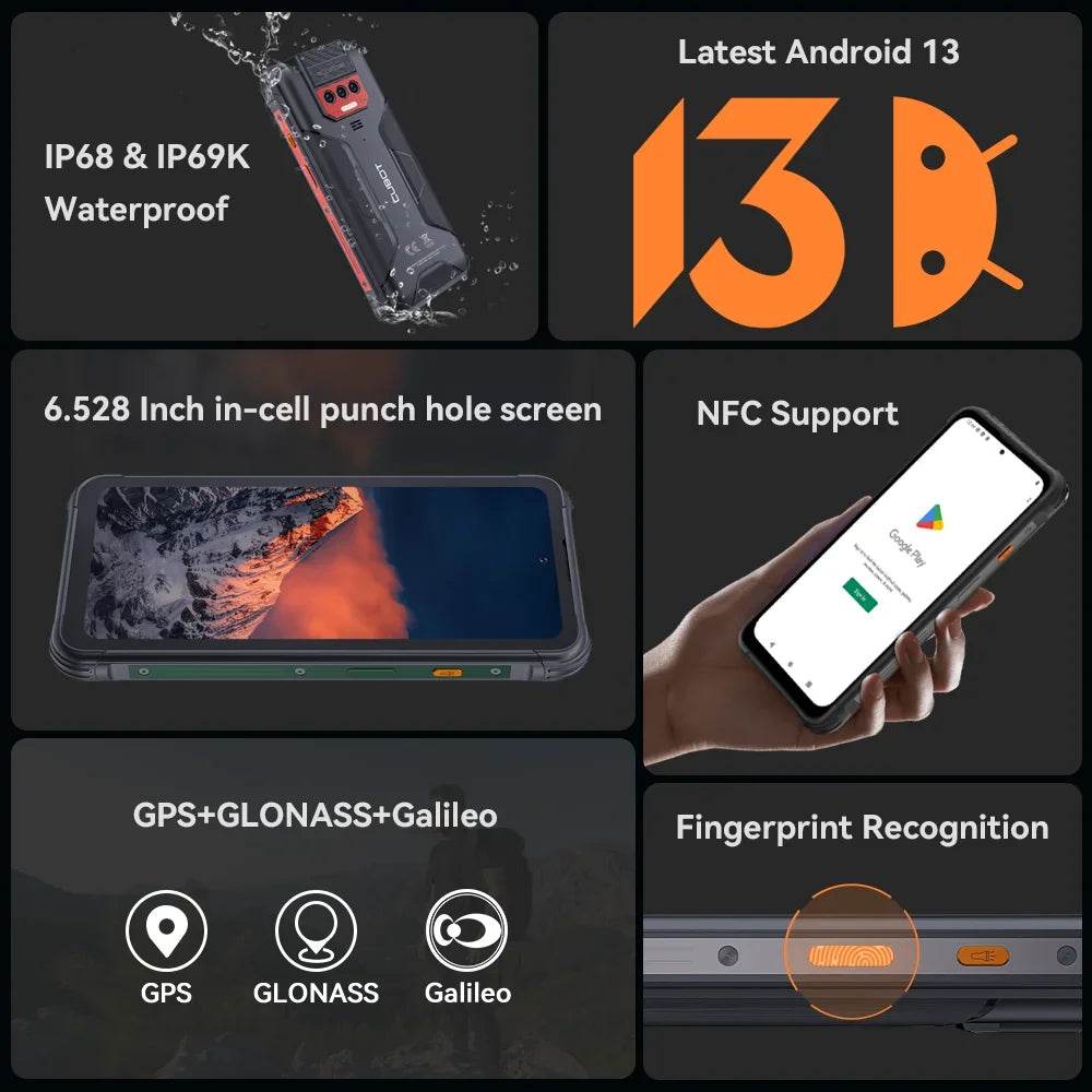 Cubot KingKong 8 Smartphone (6+6GB) RAM+256GB ROM 10600mAh Battery Dual LED Torch 48MP Rear Camera NFC Fingerprint Mobile Phone - Price Value Store