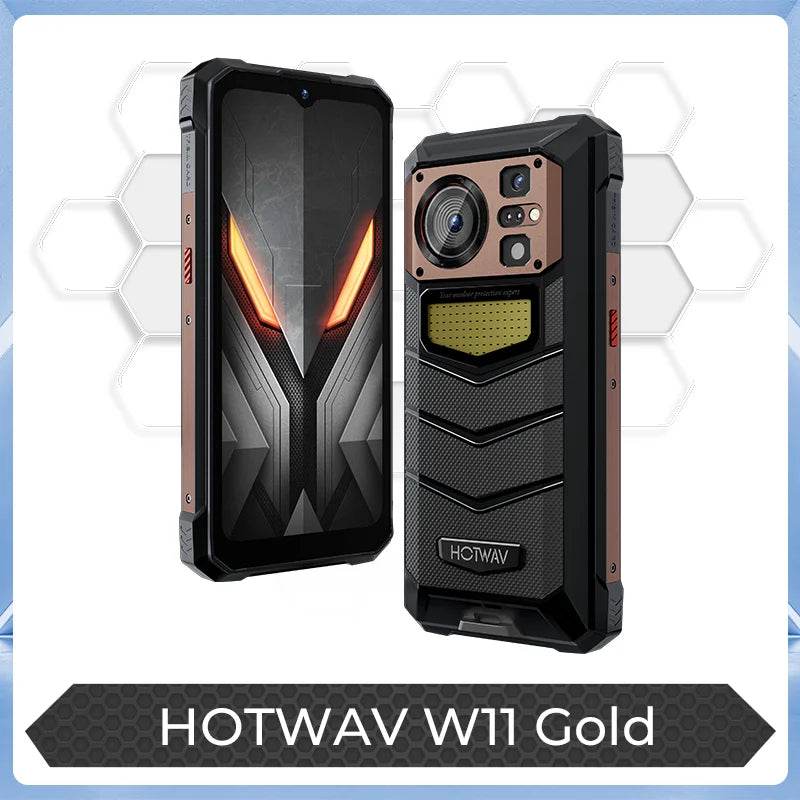[World Premeire] HOTWAV W11 Rugged Phone 20800mAh 280LM Flashlight 6.6'' FHD+ Smartphone 33W 24MP Night Vision Mobile Phone - Price Value Store