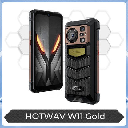 [World Premeire] HOTWAV W11 Rugged Phone 20800mAh 280LM Flashlight 6.6'' FHD+ Smartphone 33W 24MP Night Vision Mobile Phone - Price Value Store