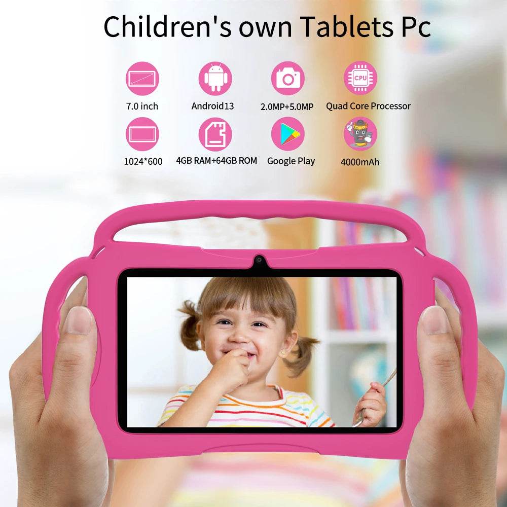 Sauenaneo New 7-inch Tablet Android 13 4000mAh 4GB RAM 64GB ROM Children's Learning Children's Tablet Mini Tablet - Price Value Store