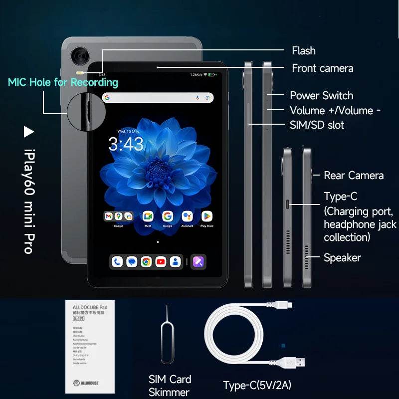 Alldocube iplay 60 mini pro 8.4inch Tablet Helio G99 Android14 8GB RAM 128 ROM Dual SIM 4G LTE pad 6050mAh Battery - Price Value Store