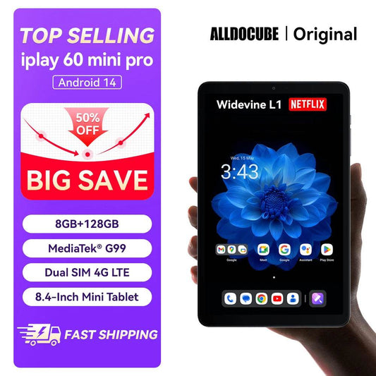 Alldocube iplay 60 mini pro 8.4inch Tablet Helio G99 Android14 8GB RAM 128 ROM Dual SIM 4G LTE pad 6050mAh Battery - Price Value Store