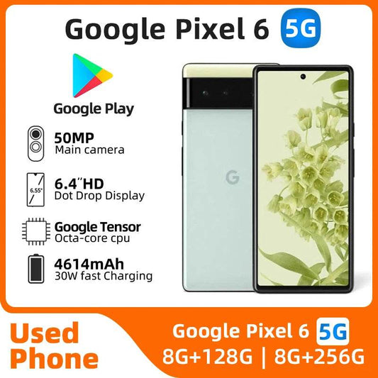 Google Pixel6 5G SmartPhone CPU Google Tensor Battery capacity 4614mAh 50MP Cameraoriginal used phone - Price Value Store