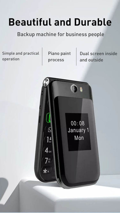 TIQ Q3 Flip Touch Screen Android 8 MTK6739 Google Play 2.8 Inch 3GB 32GB Mobile Phone - Price Value Store