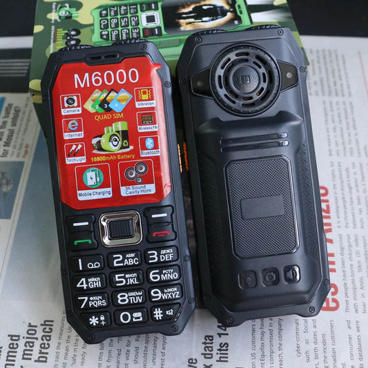 Durable Outdoor Senior Phone Magic Voice 4 Quad Sim Cards Large Battery Powerbank Speed Dial Big Button Loud Voice Dual Torch - Price Value Store