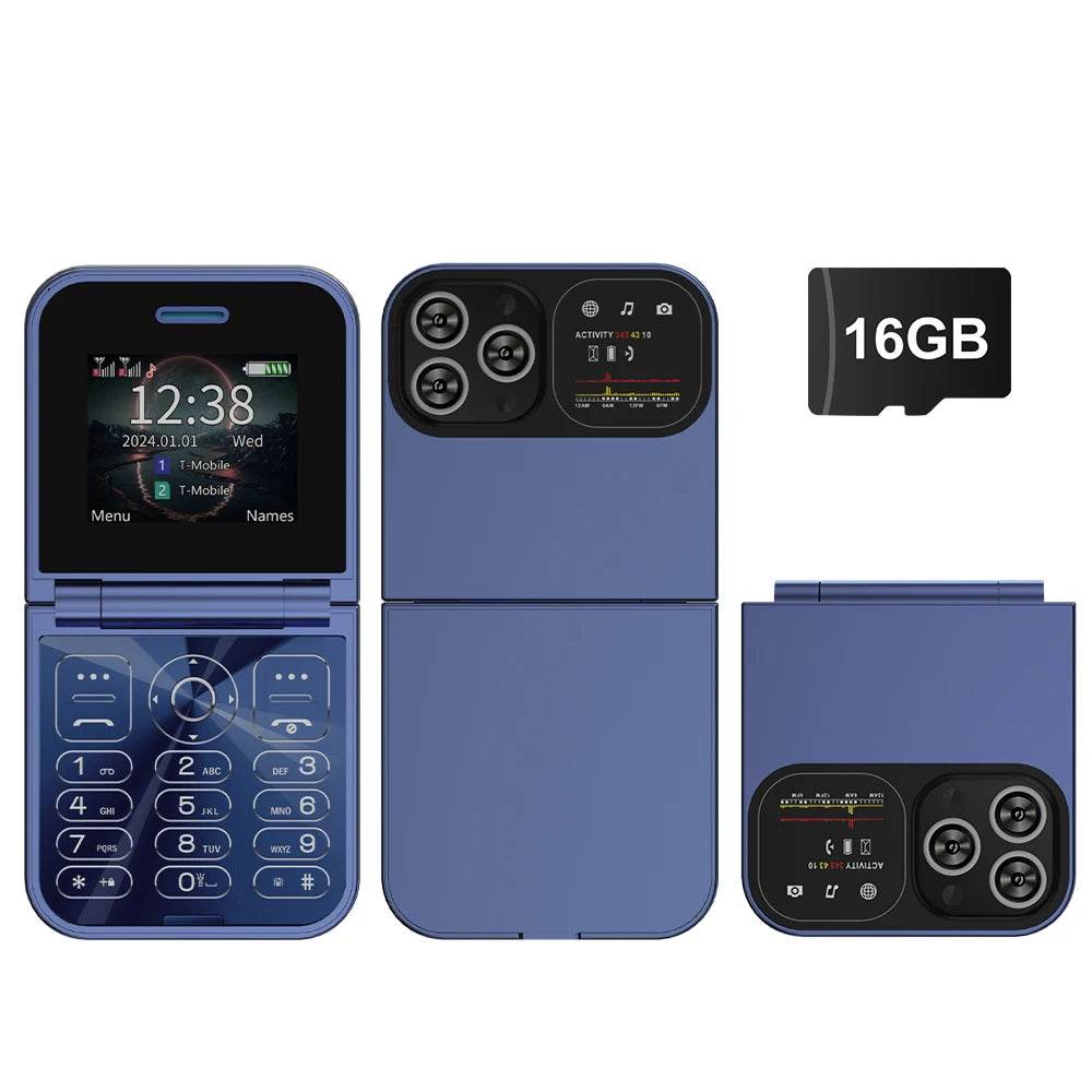 SERVO F15 Mini Small Flip Mobile Phone 2 SIM Standby Speed Dial Magic Voice Flashlight Call Recording 2G GSM Cute Fold Cellphone - Price Value Store