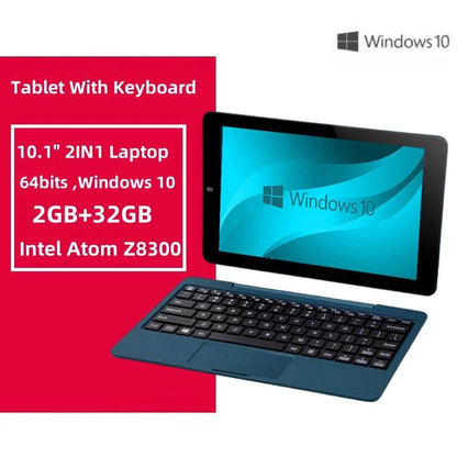 Global Firmware 10.1'' Windows 10 64Bit Quad Core 4GB RAM 32GB ROM 2 in1 Tablet PC Z8300 S12 With Keyboard HDMI-Compatible - Price Value Store