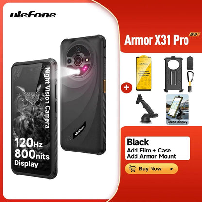 Ulefone Armor X31 Pro 5G Rugged Phone Android 14 Waterproof Smartphone 6.56”16GB RAM 256GB ROM Sony ® Night Camera 64MP NFC - Price Value Store