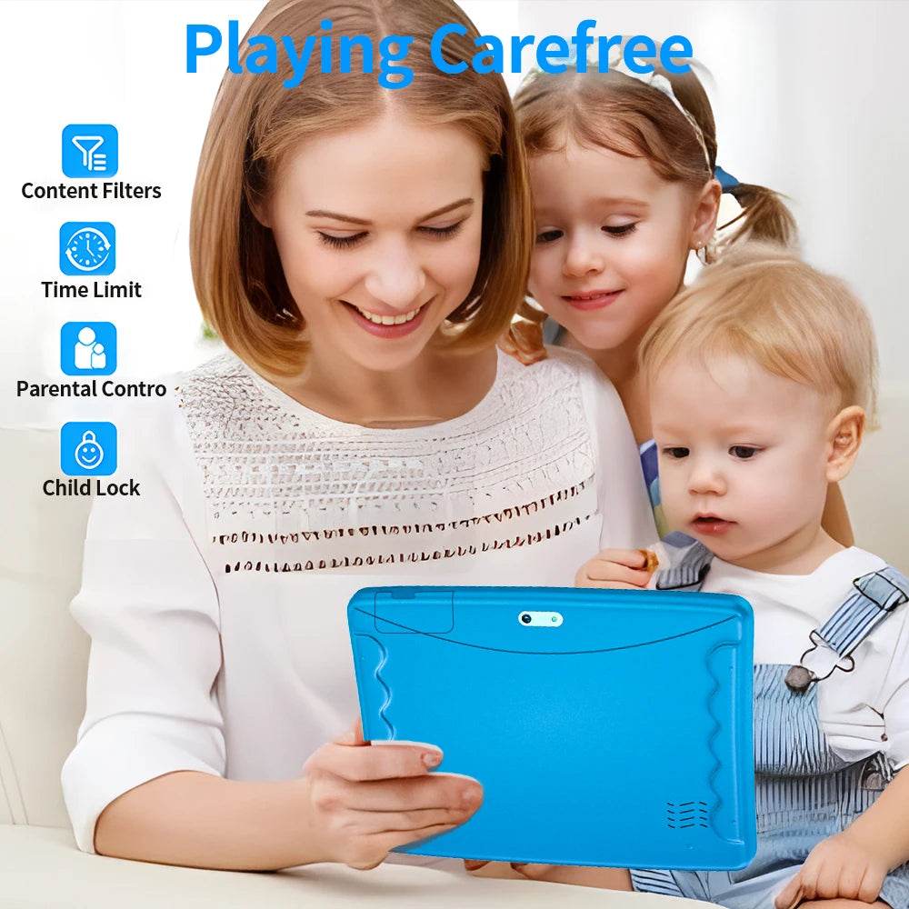 2024 New BDF Tablet Android12 Kids Tablets 10.1 Inch 4GB+64GB Wifi+Sim Card 3G Internet Children Students Educational Gift Table - Price Value Store