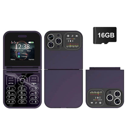 SERVO F15 Mini Small Flip Mobile Phone 2 SIM Standby Speed Dial Magic Voice Flashlight Call Recording 2G GSM Cute Fold Cellphone - Price Value Store