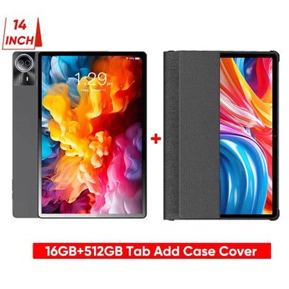 Latest Large Screen 14 Inch Tablet Pc Android 14 tablet 16+512GB Phone Call BT 5G WiFi Pad For Educational/Sheet music/Kitchen - Price Value Store