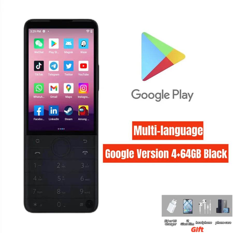 New Qin F22 Pro Smart Touch ScreenPhone Wifi 5G+3.5 Inch 4GB 64GB Add Google Store Android QinGlobal Version Mobile Phone - Price Value Store