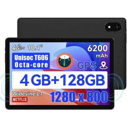 Alldocube iplay 60S 4G-LTE/WiFi Version 10.1" Tablet 4GB+8GB RAM 128GB ROM Android 14 OS 6200mAh Big Battery WiFi 6
