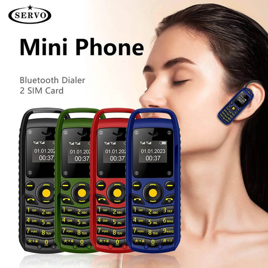 SERVO B25 Button Mini Mobile Phone 2 SIM Standby Bluetooth Dialing Surround Wear Blacklist Smallest Backup Cellphones for Sports - Price Value Store