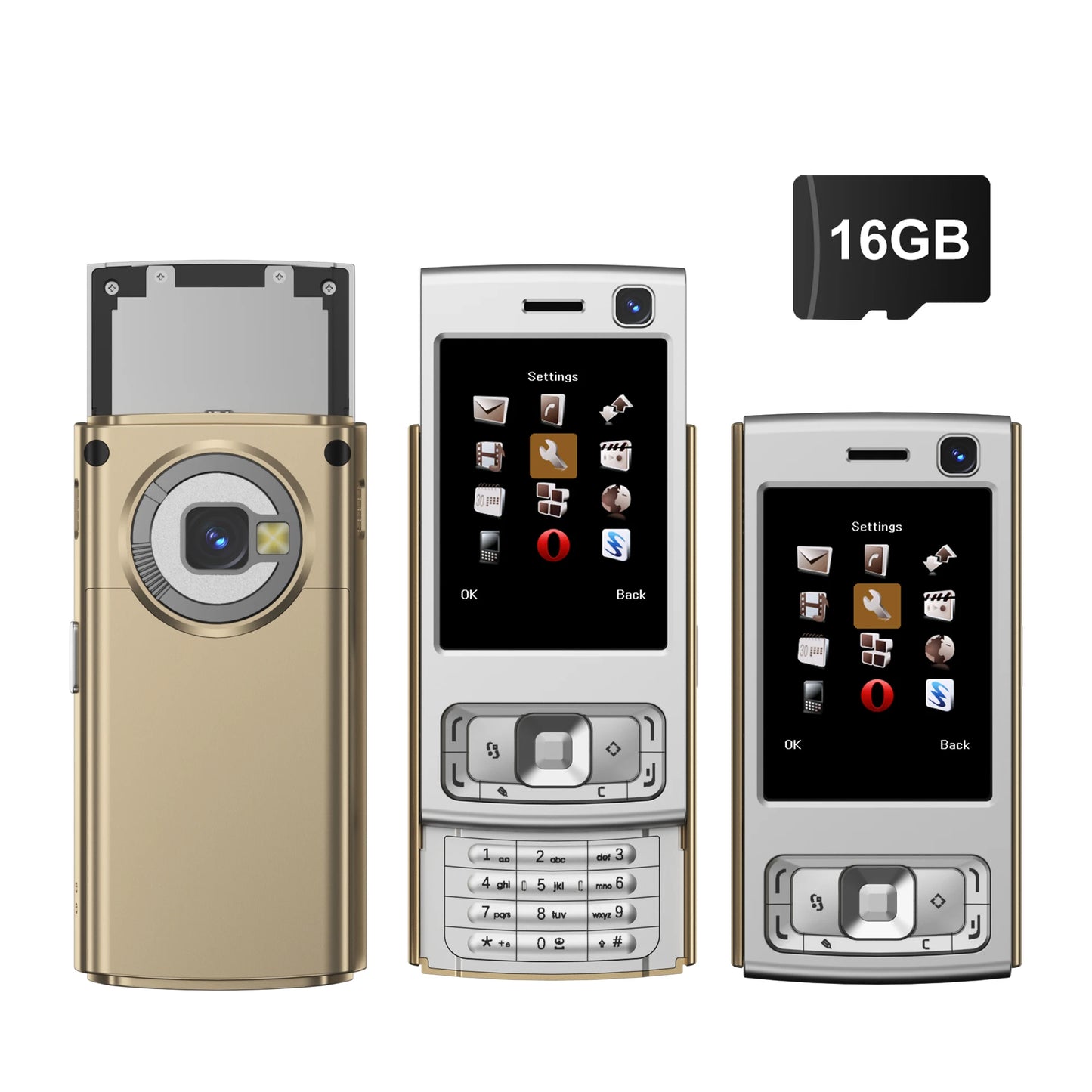 SERVO N95 PRO Mini Slider Mobile Phone 2.0" Display GSM 2 SIM Card Speed Dial Magic Voice Wireless Radio Small Cellphones Type-C