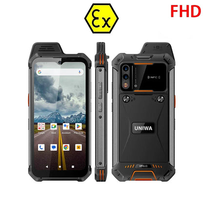 UNIWA W999 ATEX Explosion-proof Smartphones Rugged IP68 6.39" FHD Andriod13 8GB+128GB 5000mAh Walkie Talkie PTT NFC Mobile Phone