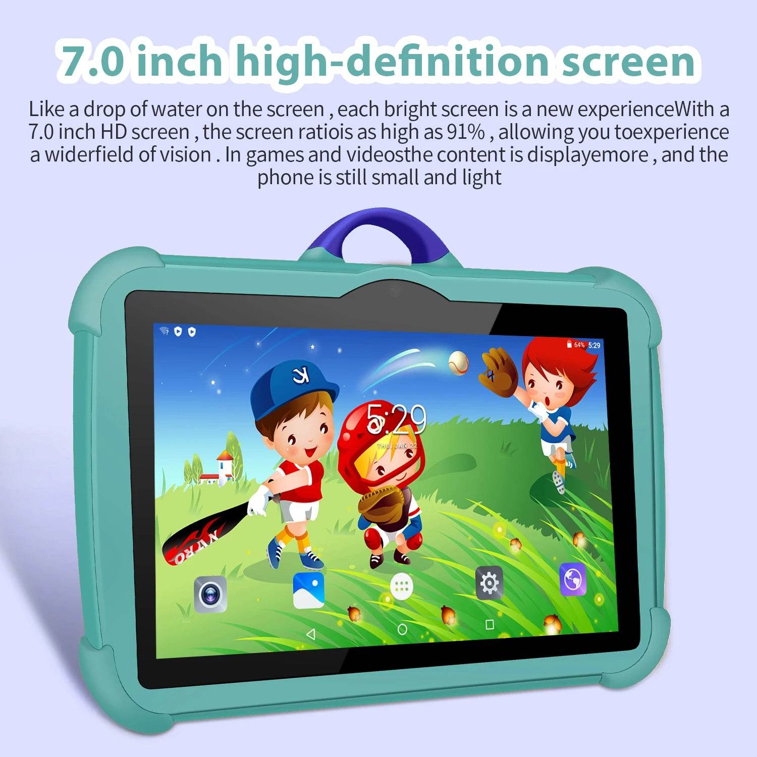 New 7 Inch Android 13 Learning Education Kids Tablets Quad Core 4GB RAM 64GB ROM Cheap Simple Children's favorite Tablet Pc - Price Value Store