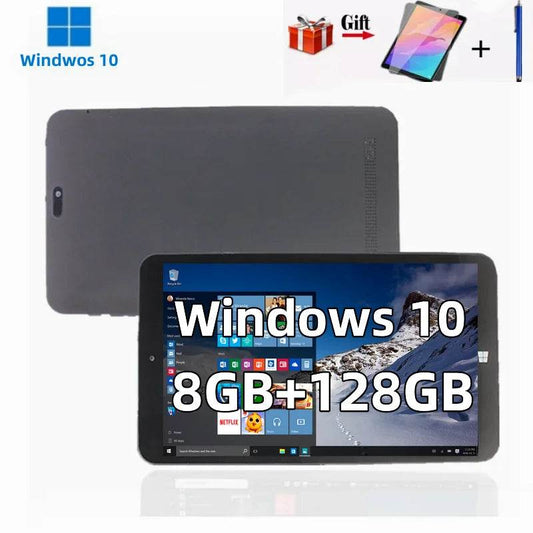 8GB RAM 128GB ROM Windows 10 Tablet 8 INCH 64bit Intel x5-Z8300 Quad Core Ultra-thin Bluetooth WiFi With Tempered Film Free Gift - Price Value Store